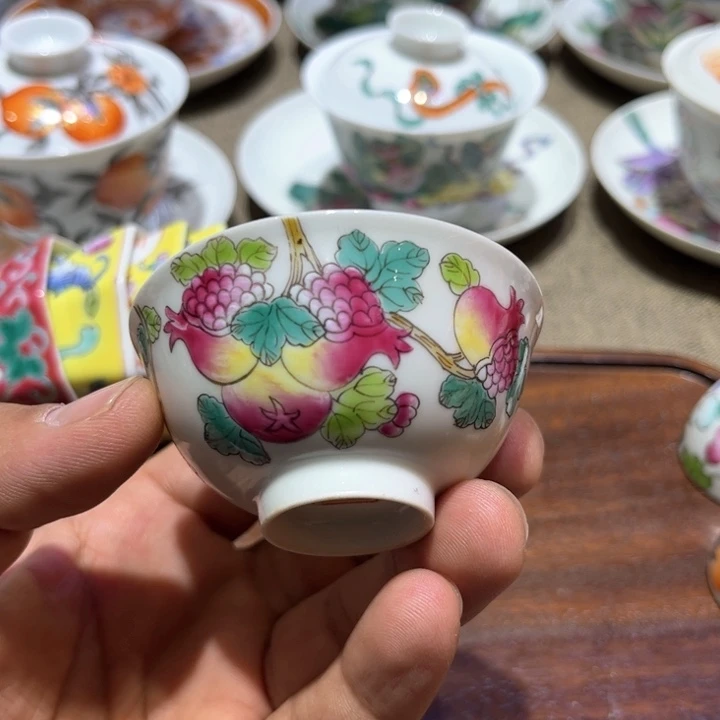 纯手绘精品盖碗杯