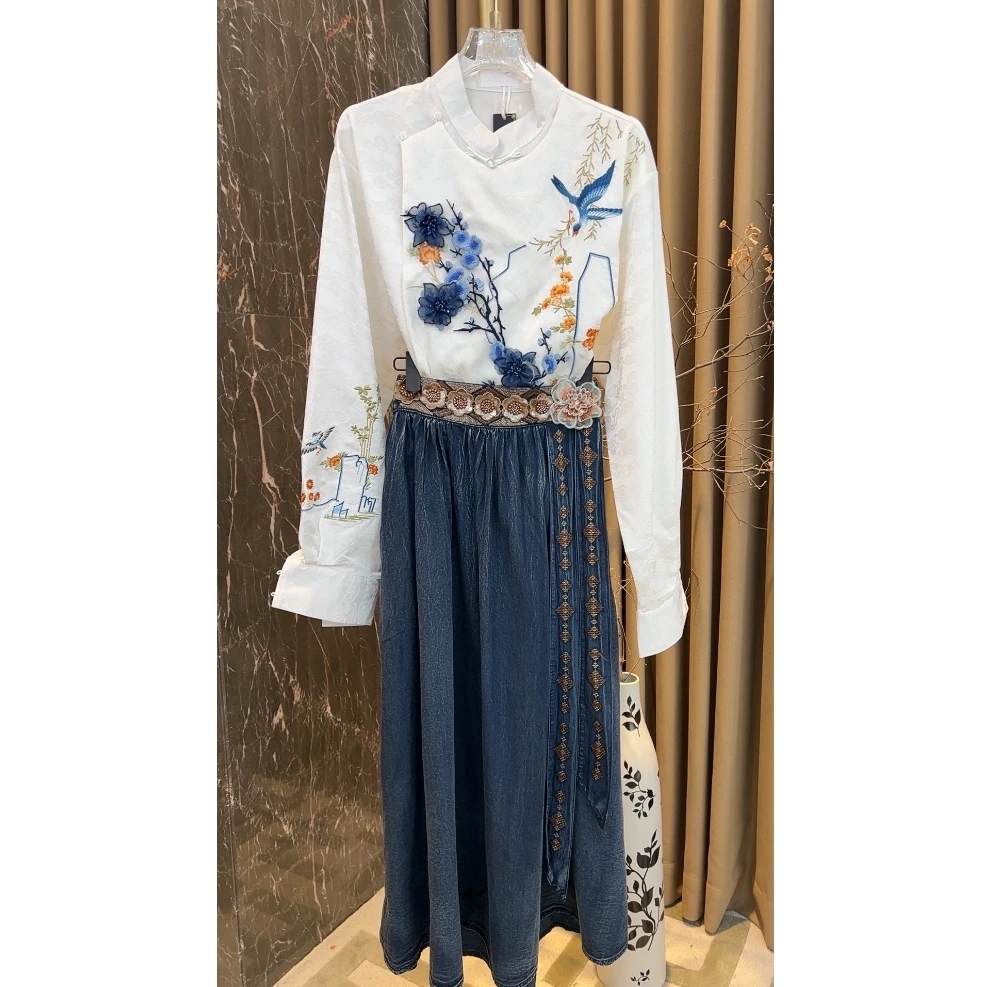 芙娜妮轻奢秋冬新款小众设计衬衫气质显瘦名媛女装两件套F2510149