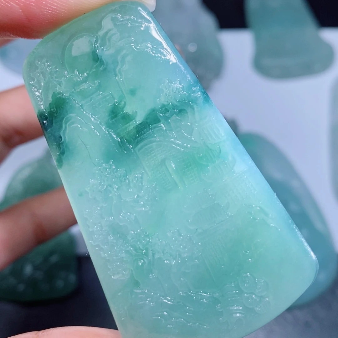 定制翡翠未镶嵌毛货翡翠挂件