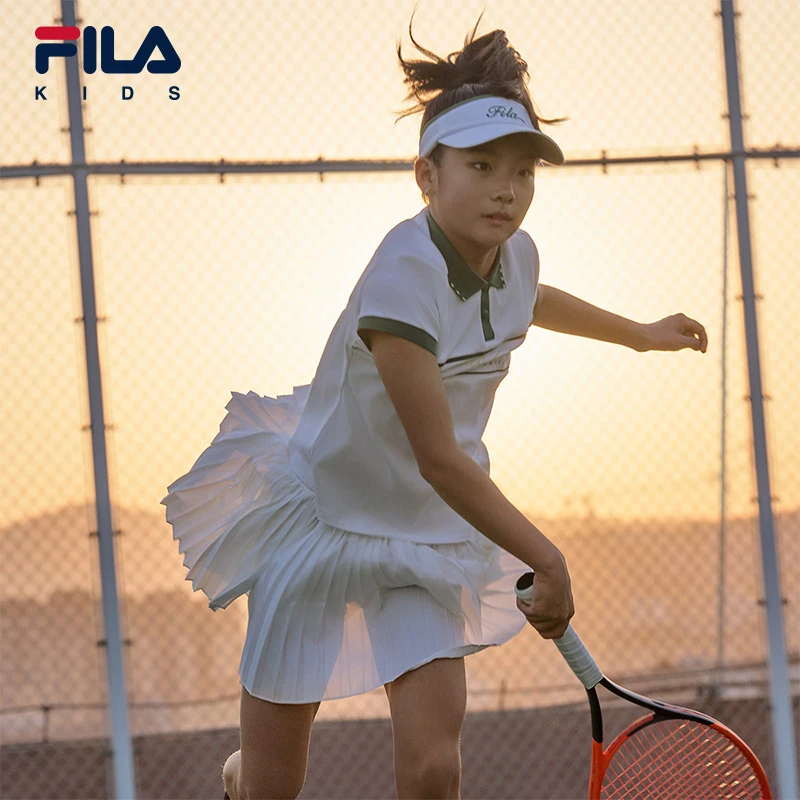 【斐乐儿童】2025新款夏装女童网球运动半身裙透气大童装K12G523314
