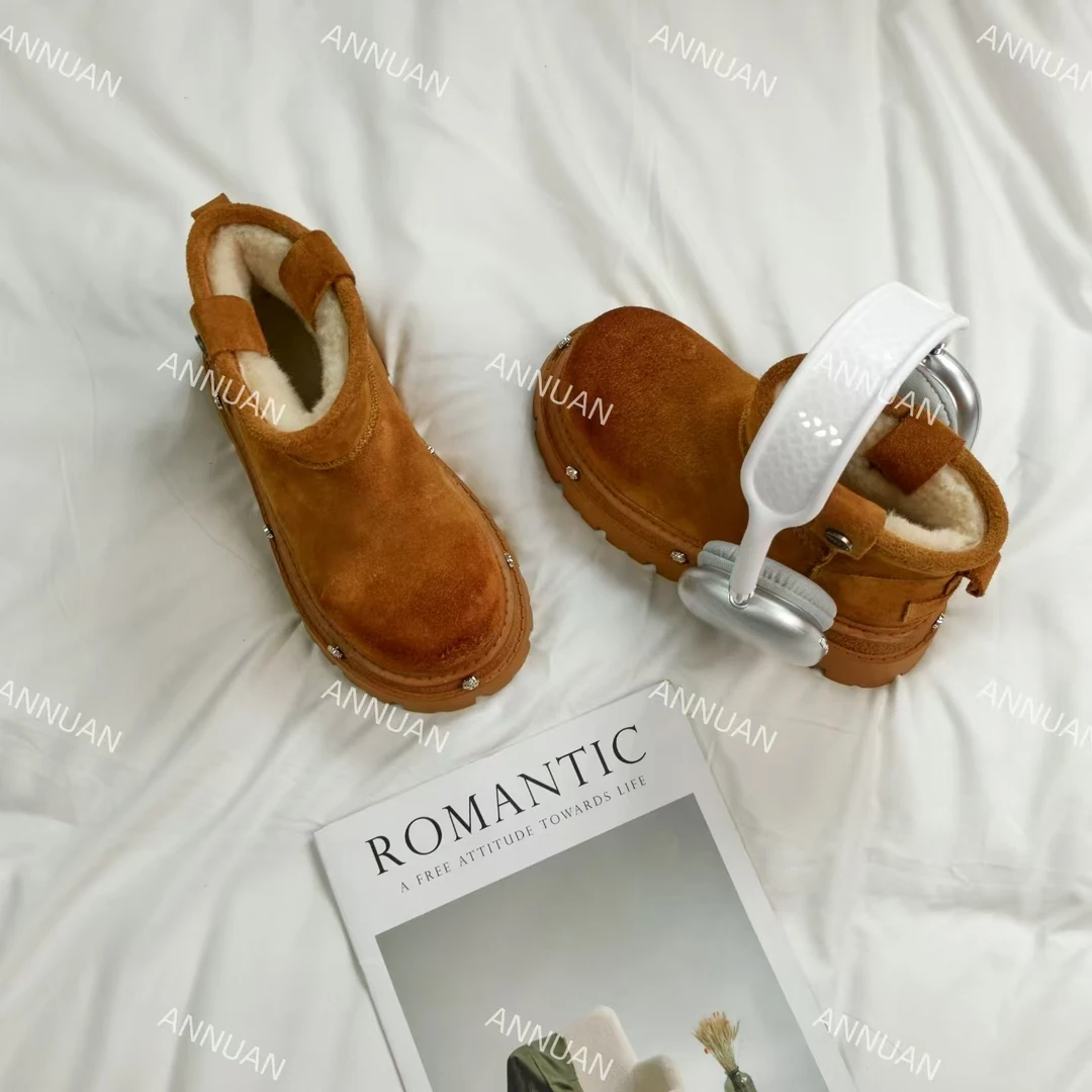 【HeiPa】付小付家秋冬【雪地靴】新款厚底带时尚韩版靴子女款