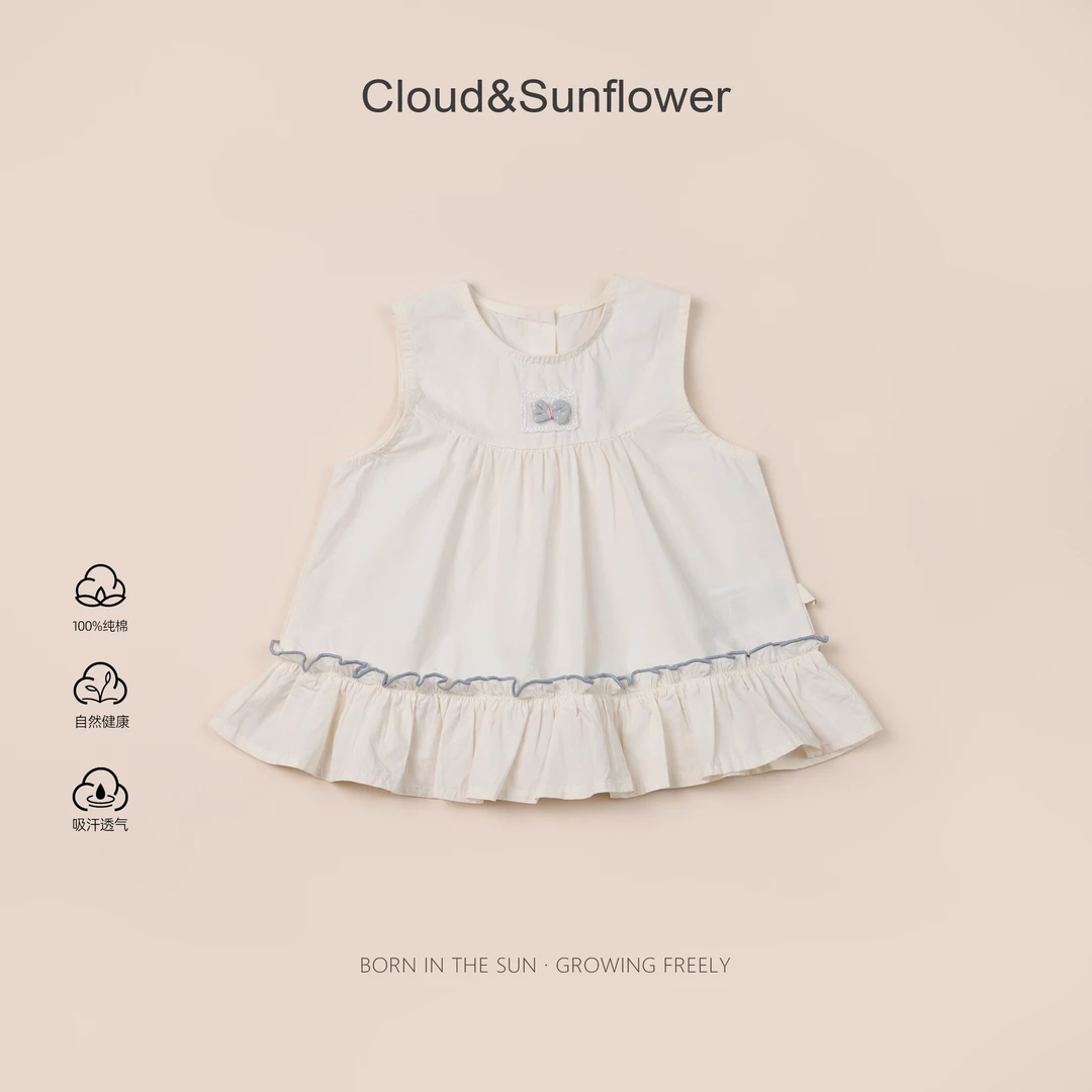 【云朵小葵】女童夏季一粒可爱蝴蝶结娃娃衫1114059