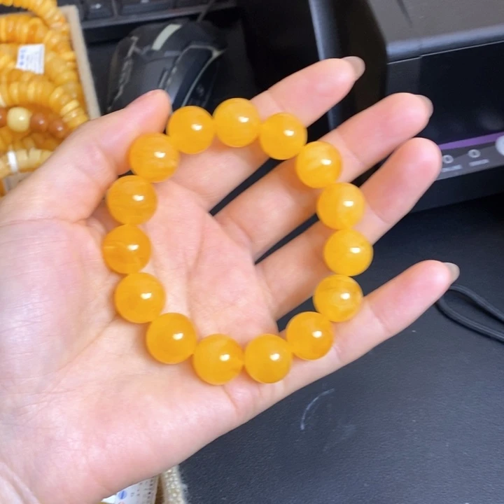 琥珀未镶嵌手链天然无优化琥珀蜜蜡
