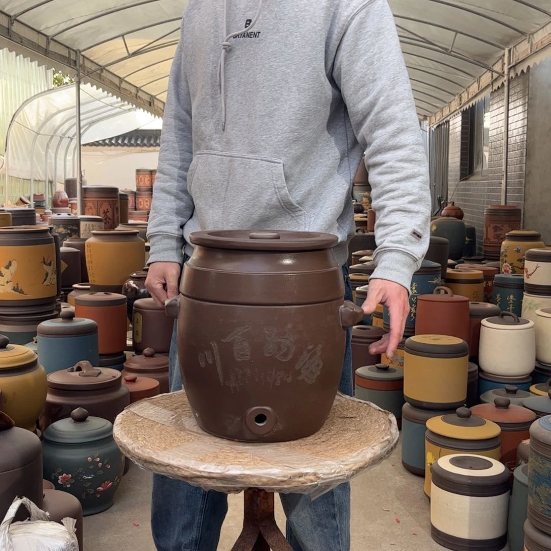 紫砂茶叶罐10升龙头款