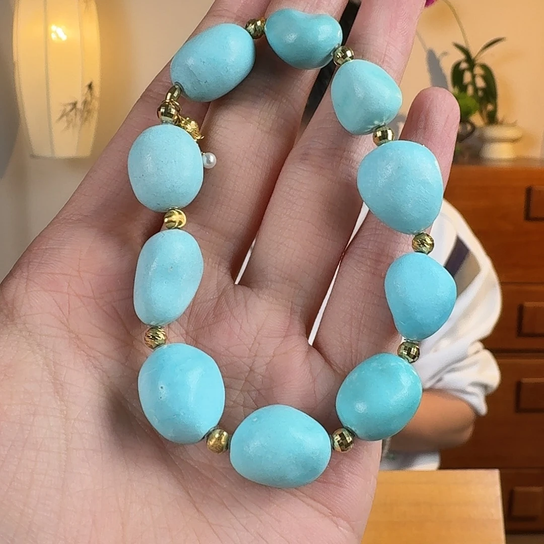 绿松石18K金镶嵌珠宝奇石