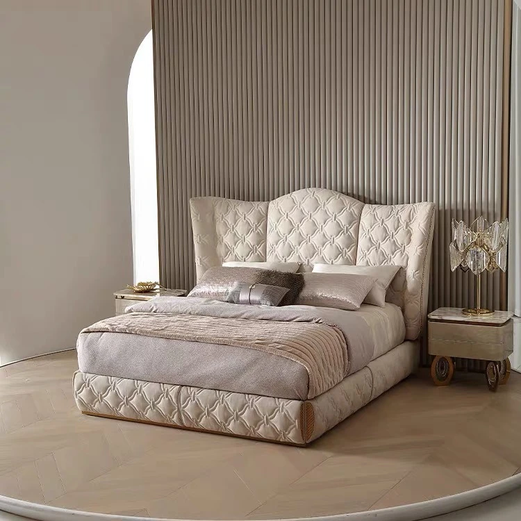 【公主床】高端意式轻奢别墅豪宅主卧床家用皮艺简约头层牛皮大床