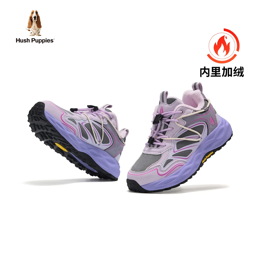 暇步士女童加绒运动鞋中大童学生跑步鞋子冬季保暖锁温棉鞋雪地靴