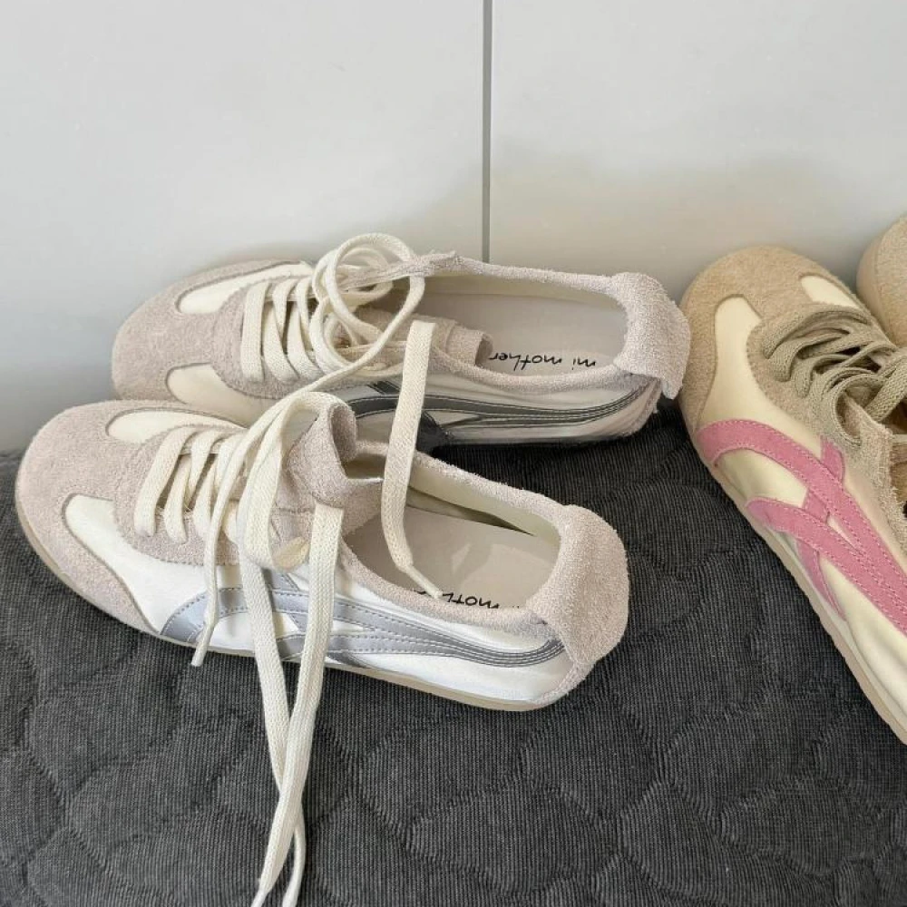 2025新款小众复古绸缎内增高德训鞋女透气百搭阿甘鞋运动休闲板鞋