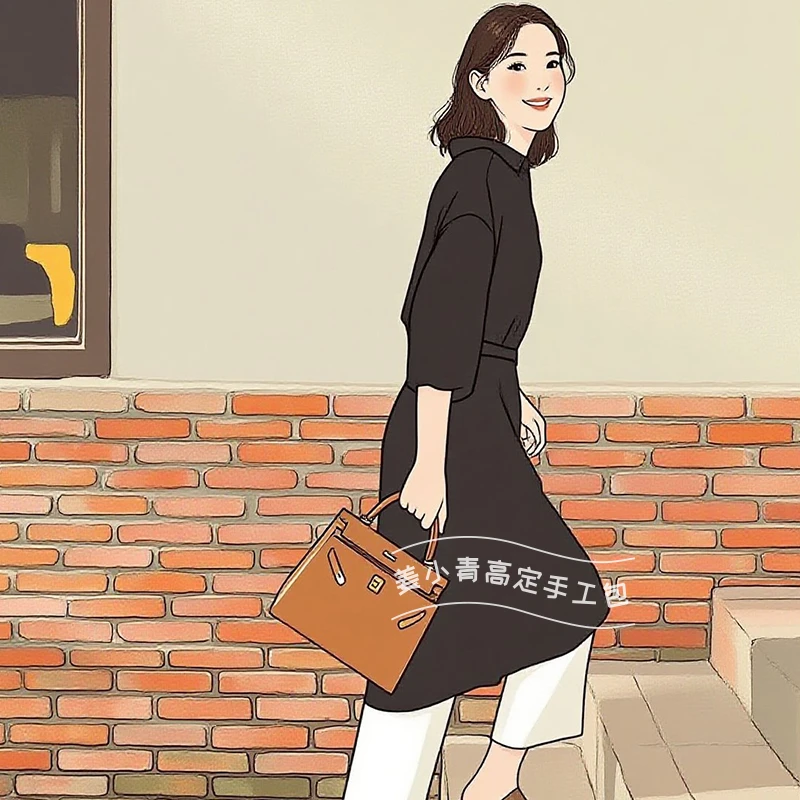 姜小青私定【彩色外缝kl】升级版单肩手提手工女包【008】