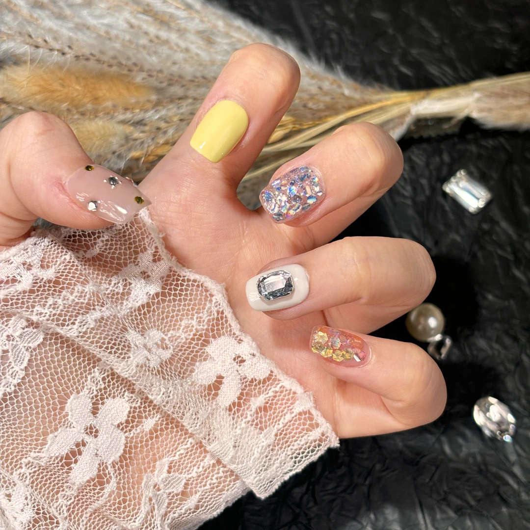 [晶芒]纯手工穿戴甲纯手工短款卡通可爱穿戴甲推荐爆款