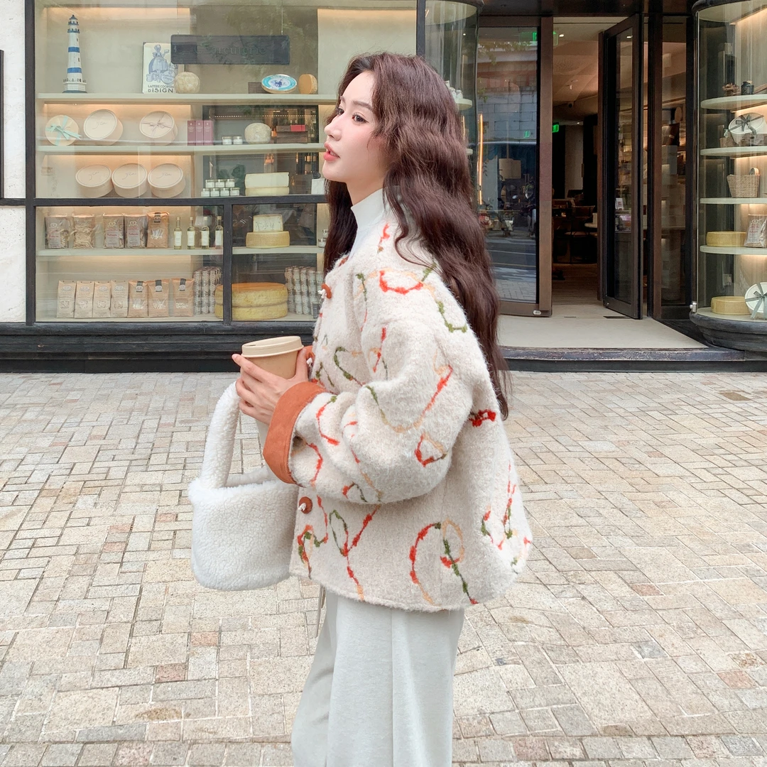 2025年冬季直下摆百搭毛呢外套慵懒风宽松外穿保暖90羽绒短外套