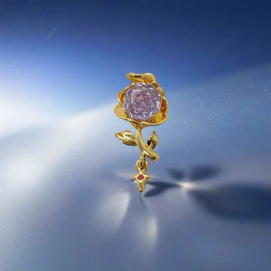 【媛媛】18k金粉/紫玫瑰切吊坠合集 多样性发一 卡约13*30mm