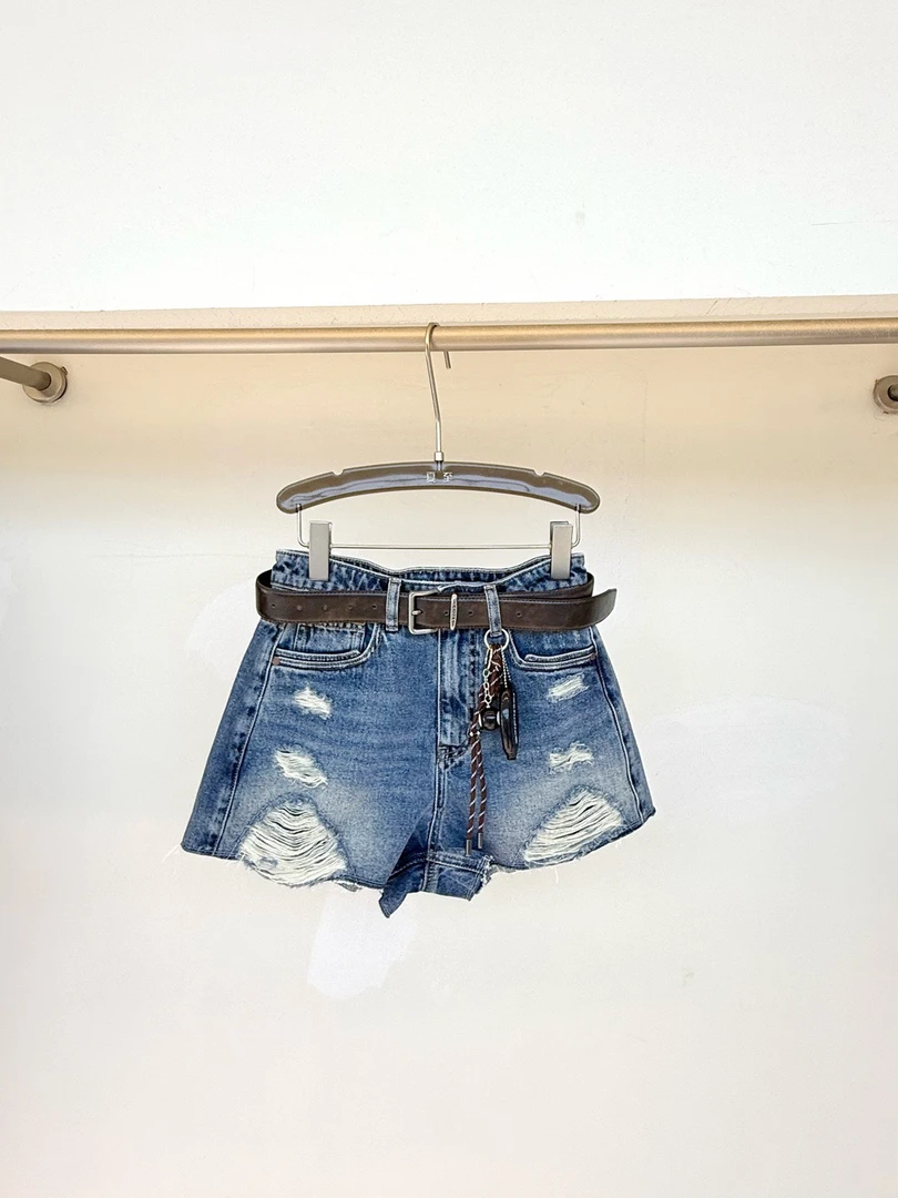 REVAN 25夏季显瘦法式牛仔短裤