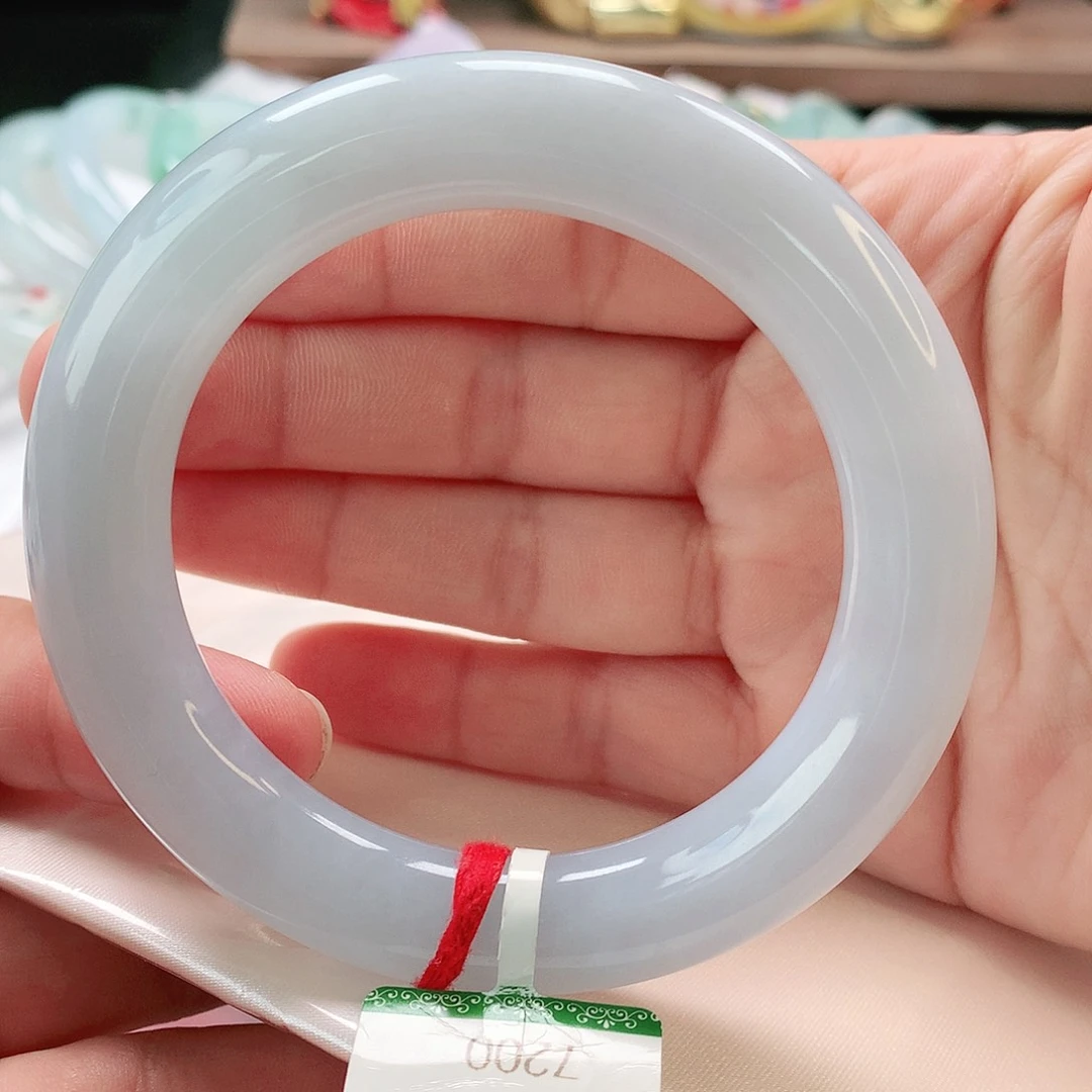 翡翠未镶嵌手镯55胖圆