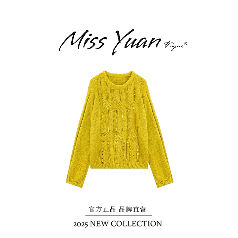 M.Y媛总 2025冬季新款圆领长袖时尚百搭毛衣宽松针织衫MY2275D