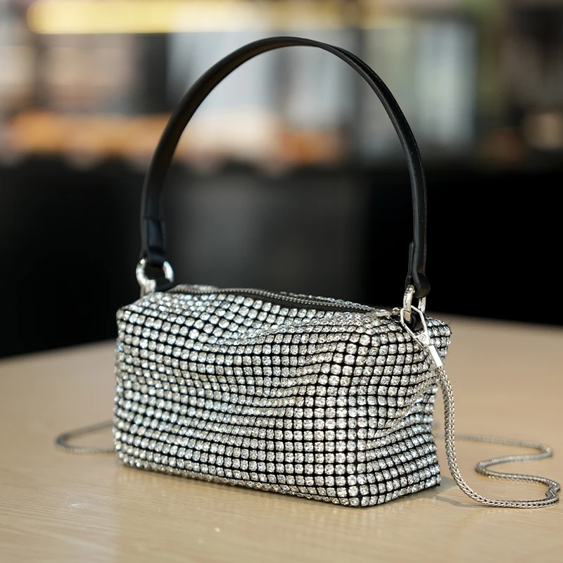 戈兰黛2025新款水钻手提包单肩斜跨时尚设计闪耀质感女士包包1923