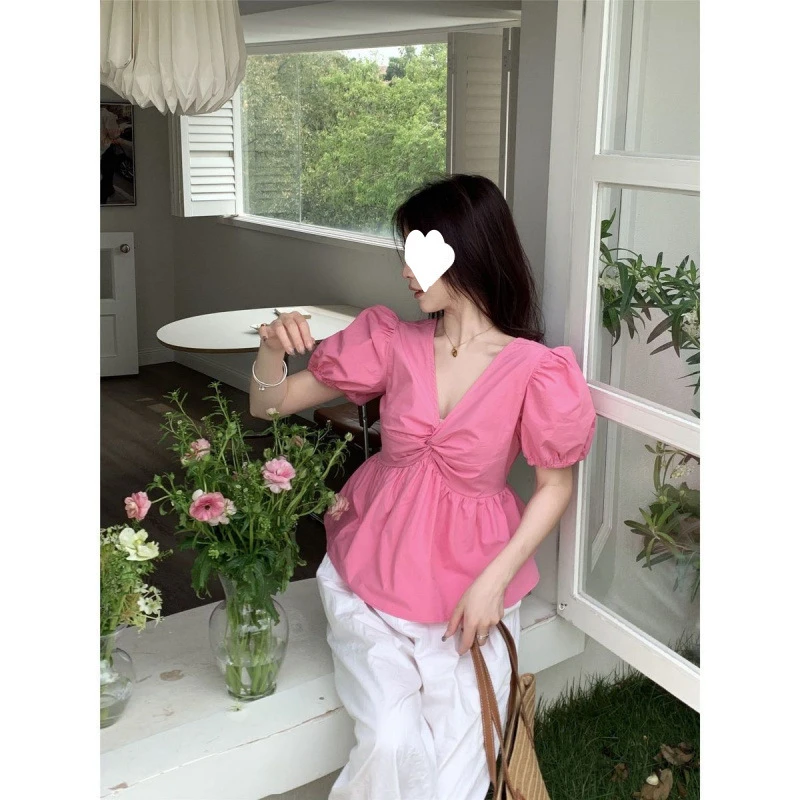 夏季时尚百搭显瘦洋气小众法式设计感上衣气质通勤女装衬衫 2024