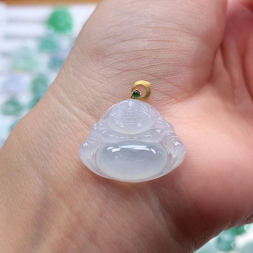 【闪购商品】翡翠18K金镶嵌吊坠(赠链)