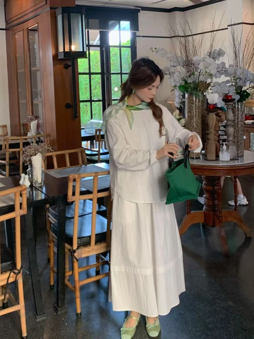 【DUOMI】春季新款女装百搭时尚小众风格设计感上衣长衫Q60232