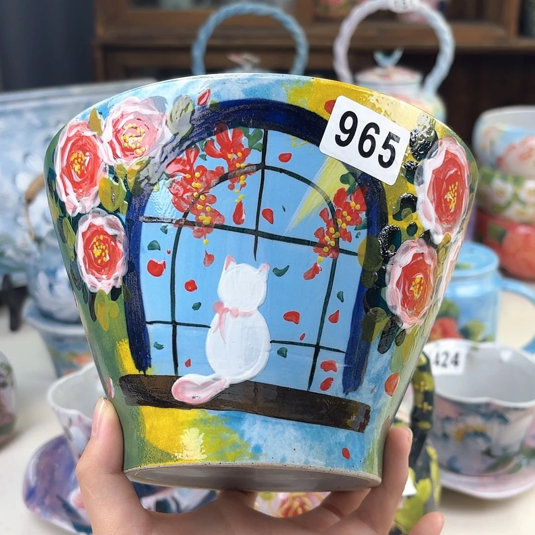 景德镇手绘高温釉下彩陶瓷茶具