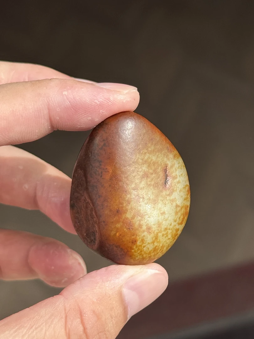 【与籽成说】36.8g天然新疆和田玉老熟红油皮黄白肉挂件