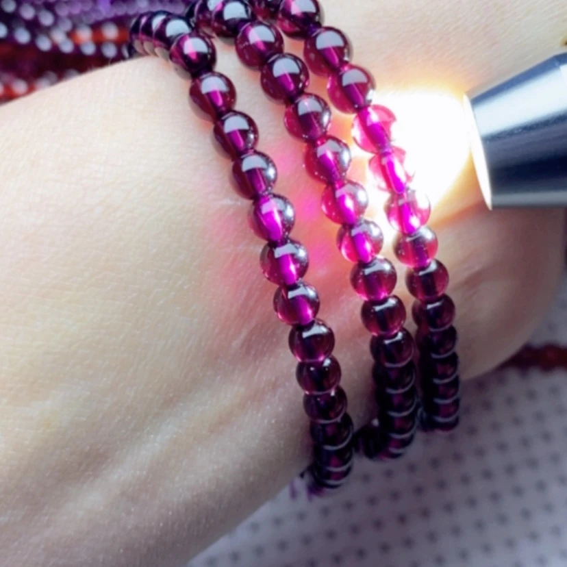 【闪购商品】石榴石手链未镶嵌4.8紫牙乌