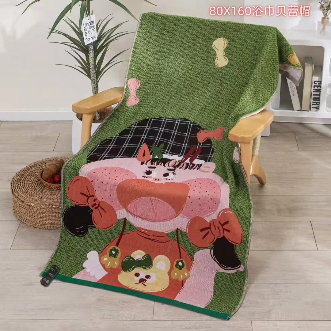 【贝蕾帽】纱布浴巾80*160cm多层纱布加厚柔软吸水浴巾居家日用