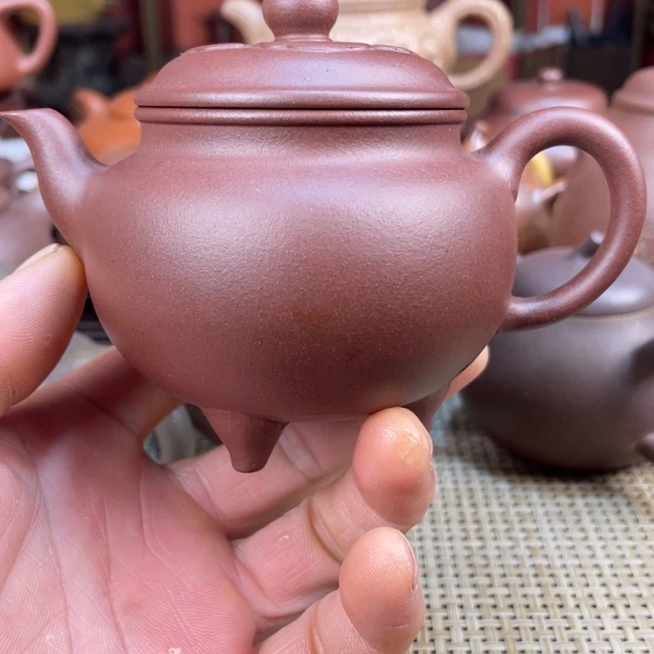 紫砂茶壶无***飞紫泥大彬如意手工制作