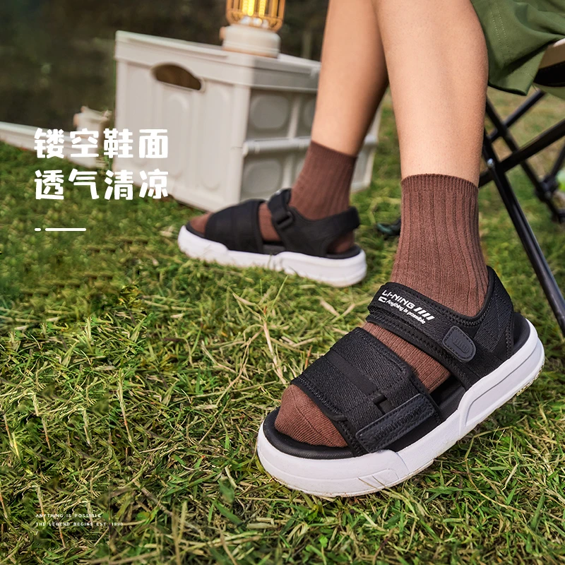 李宁童装凉鞋男女小大童夏季新款透气柔软轻便运动凉鞋YKUU038