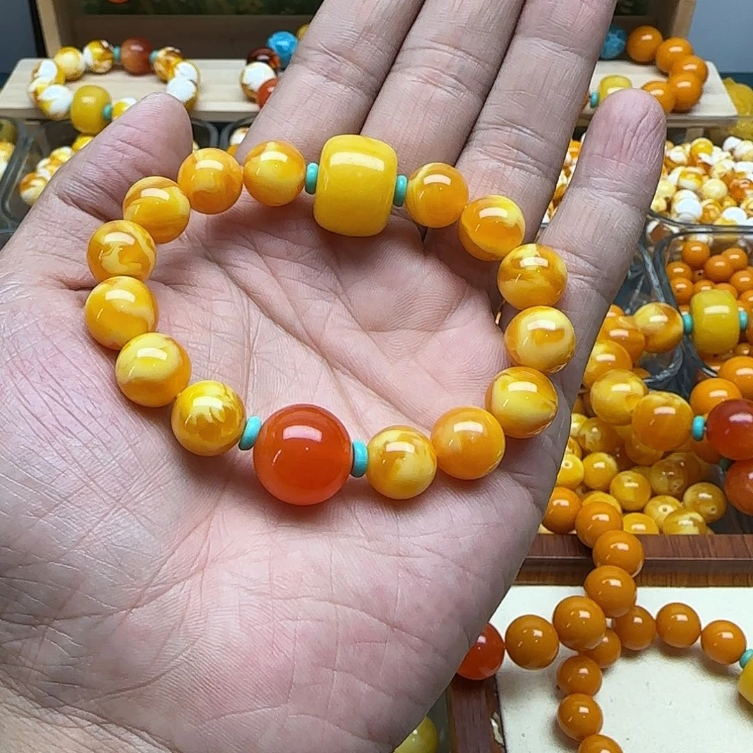 小***吒树脂非金属精品老蜡素串搭配一条