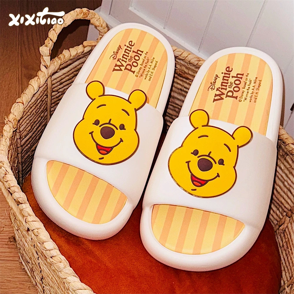 细细条 学生卡通维尼熊拖鞋男女可爱情侣eva防臭居家外穿凉拖夏