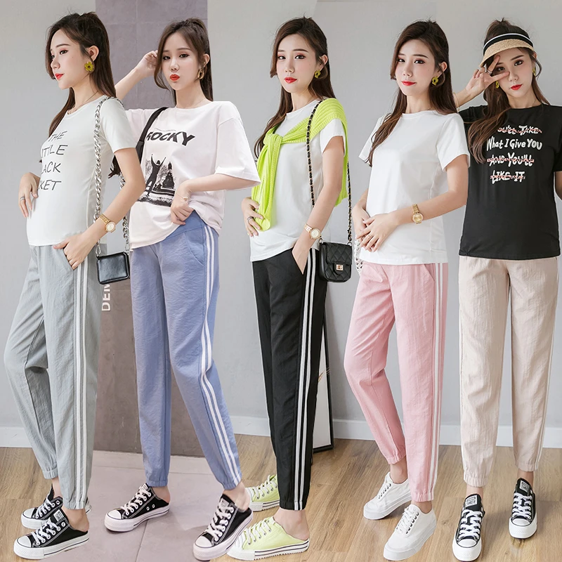 2025夏装孕妇裤子春夏款九分外穿夏薄款宽松休闲打底裤潮妈