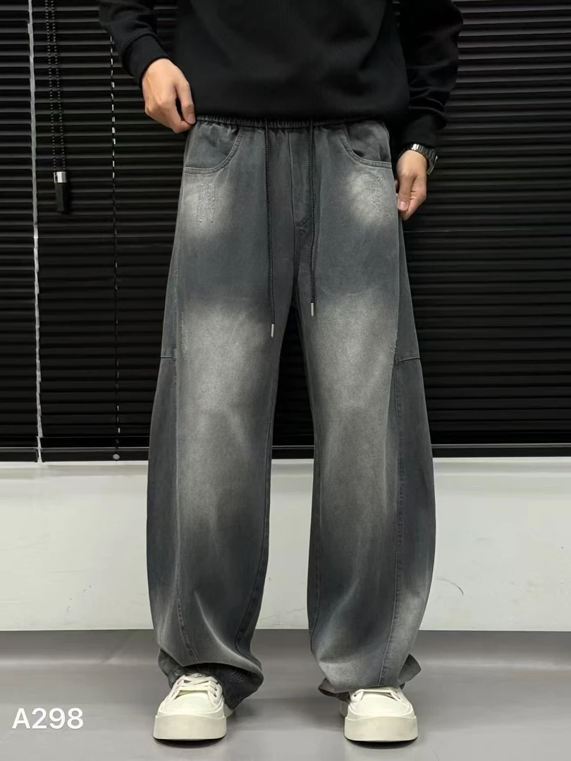 秋季款宽松阔版弯刀裤长裤298