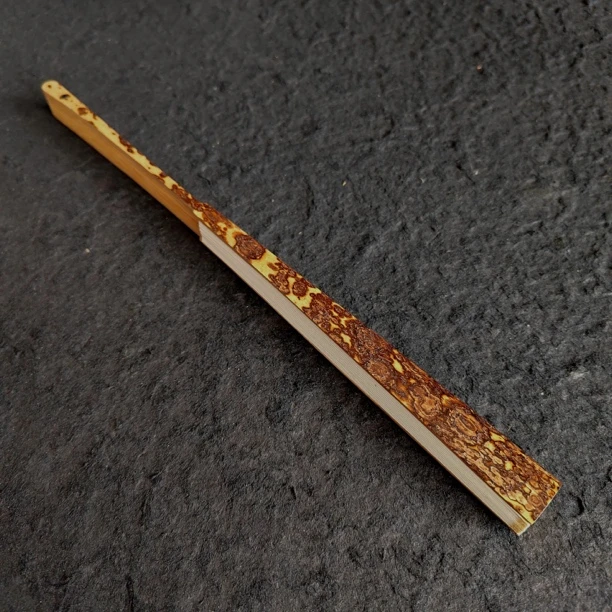 一物一图董祥和制扇精工黑斑竹茄子头折扇老料扇9.5寸2.0口18方