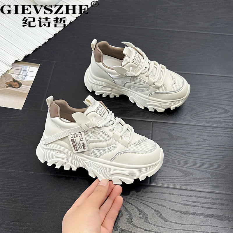 纪诗哲女鞋厚底老爹鞋女秋冬季新款时尚潮流百搭休闲运动鞋女款