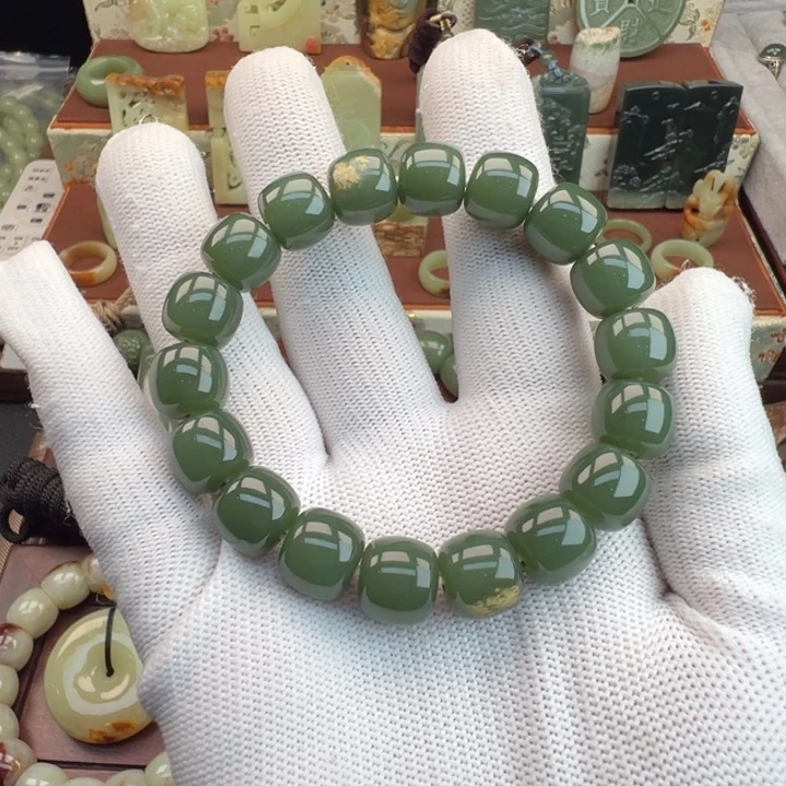 山***司岫岩河磨玉（透闪石质玉）未镶嵌手链