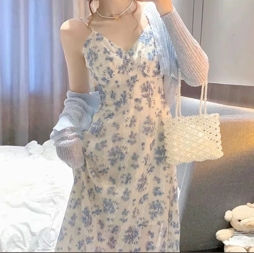 春夏新款法式碎花吊带裙显瘦女装气质温柔风