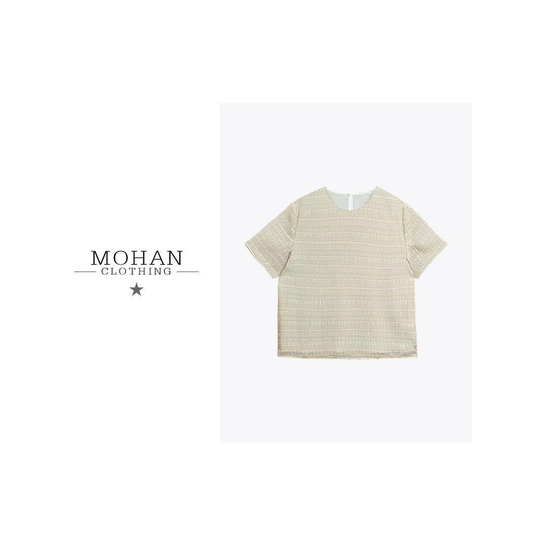 CLOTHING/墨含高奢时尚百搭气质休闲简约经典夏季圆领T恤AMF275