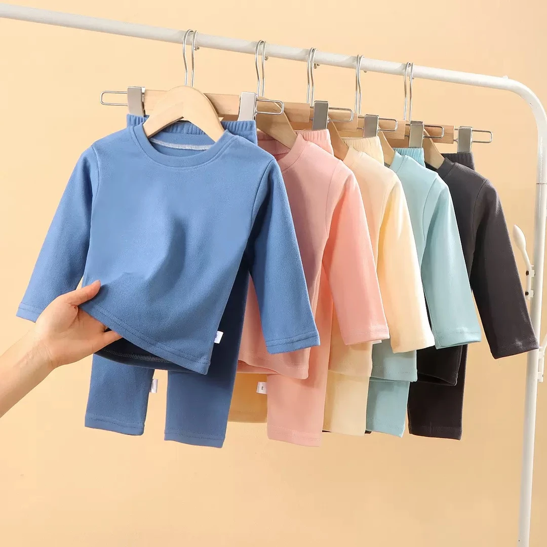 婴儿保暖衣儿童秋衣套装无骨德绒睡衣裤男女童家居服宝宝速热内衣