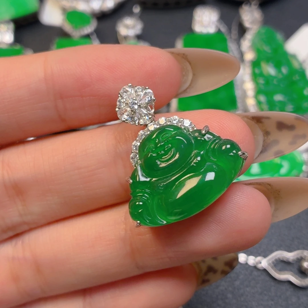 翡翠银S925镶嵌颈饰