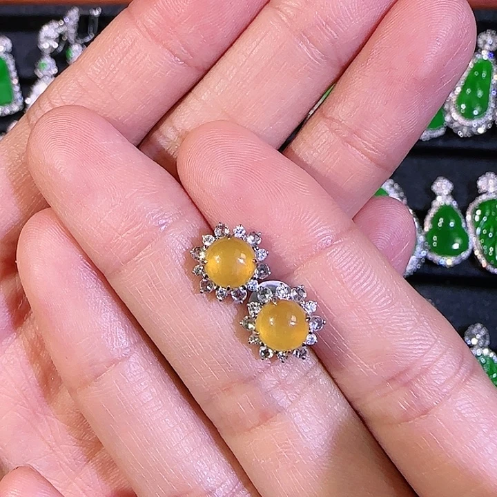 吊坠(不含链)18K金镶嵌翡翠
