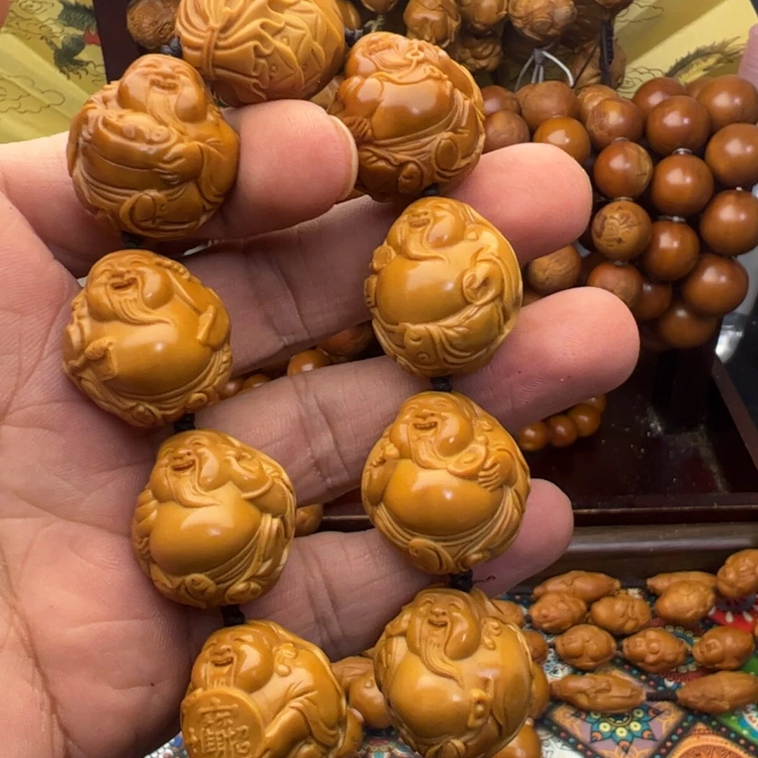 桃***子橄榄核手串/手链2.3荷叶财神