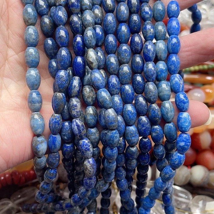 玛瑙/玉髓珠宝半成品未镶嵌2条6x9mm青金石