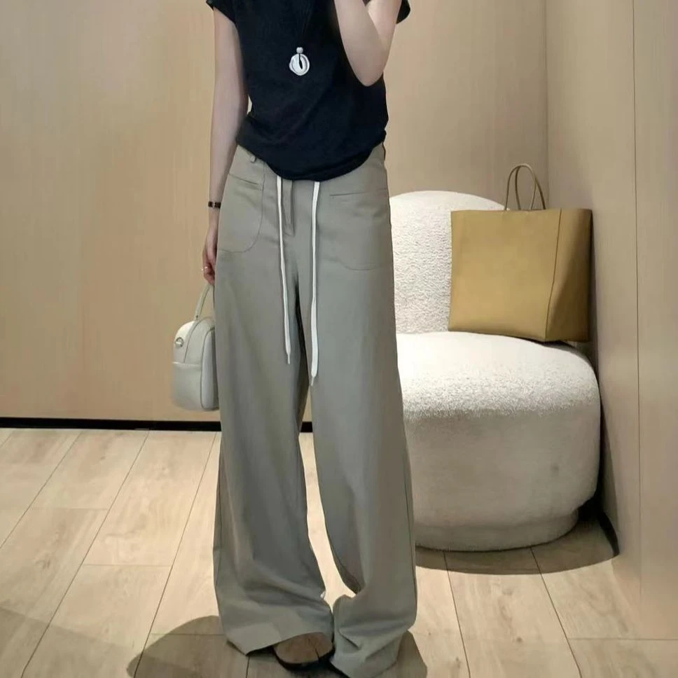 M-25503#手感巨舒服!!宽松抽绳百搭休闲裤