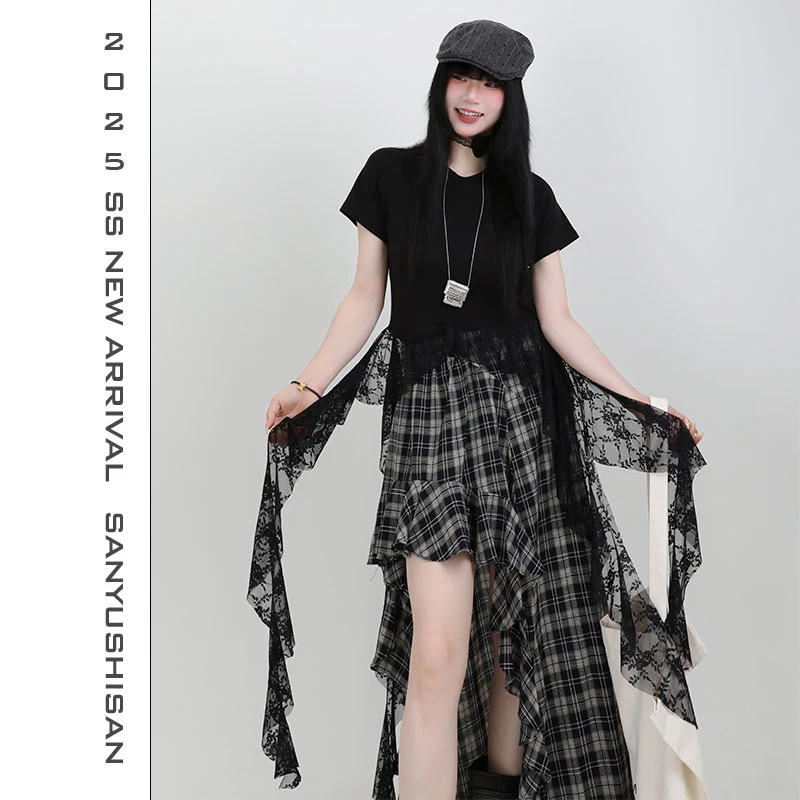 三与十三|蕾丝布偶|韩系甜美法式蕾丝拼接小众短袖T