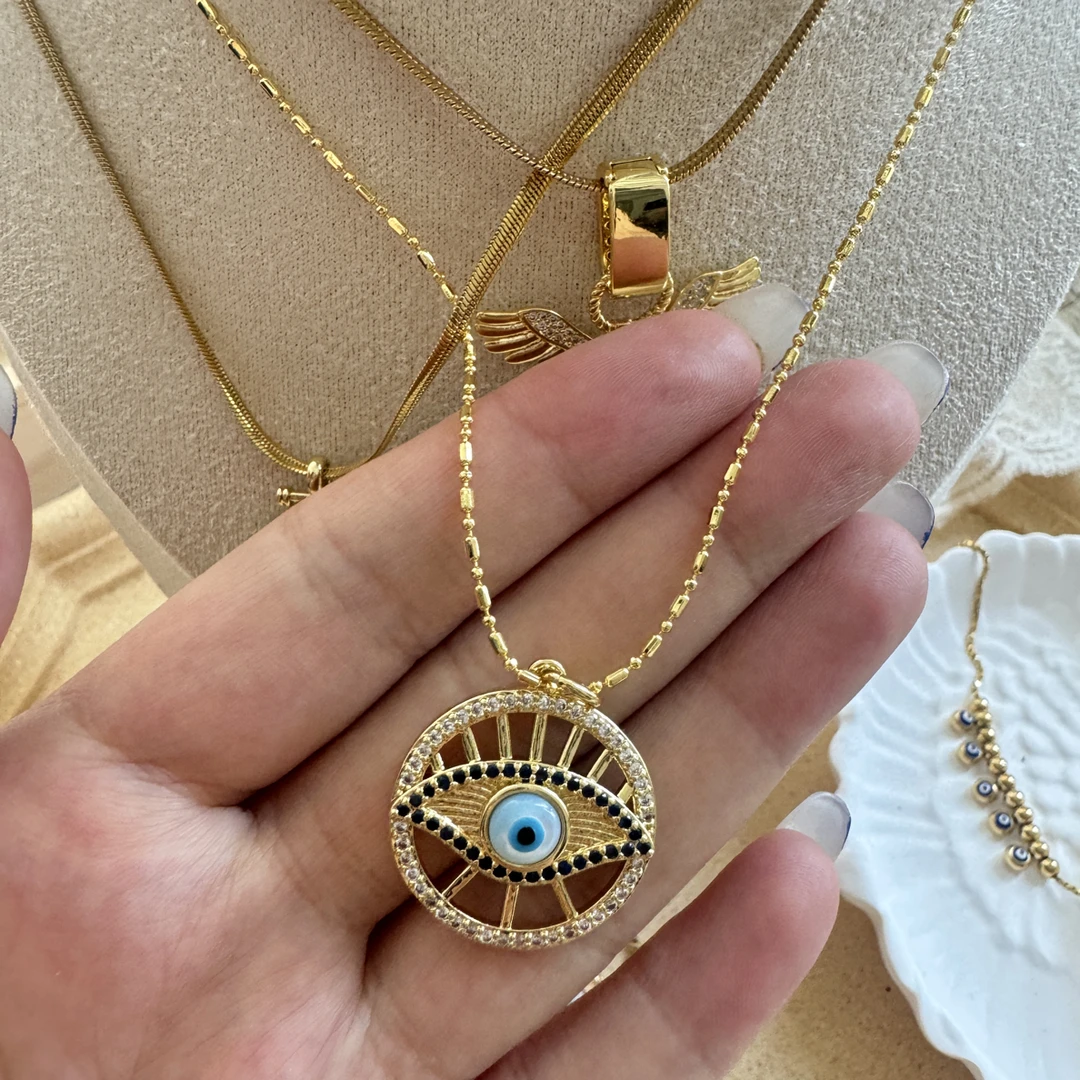 锌合金项链 锌合金项链 眼睛款项链 超级美