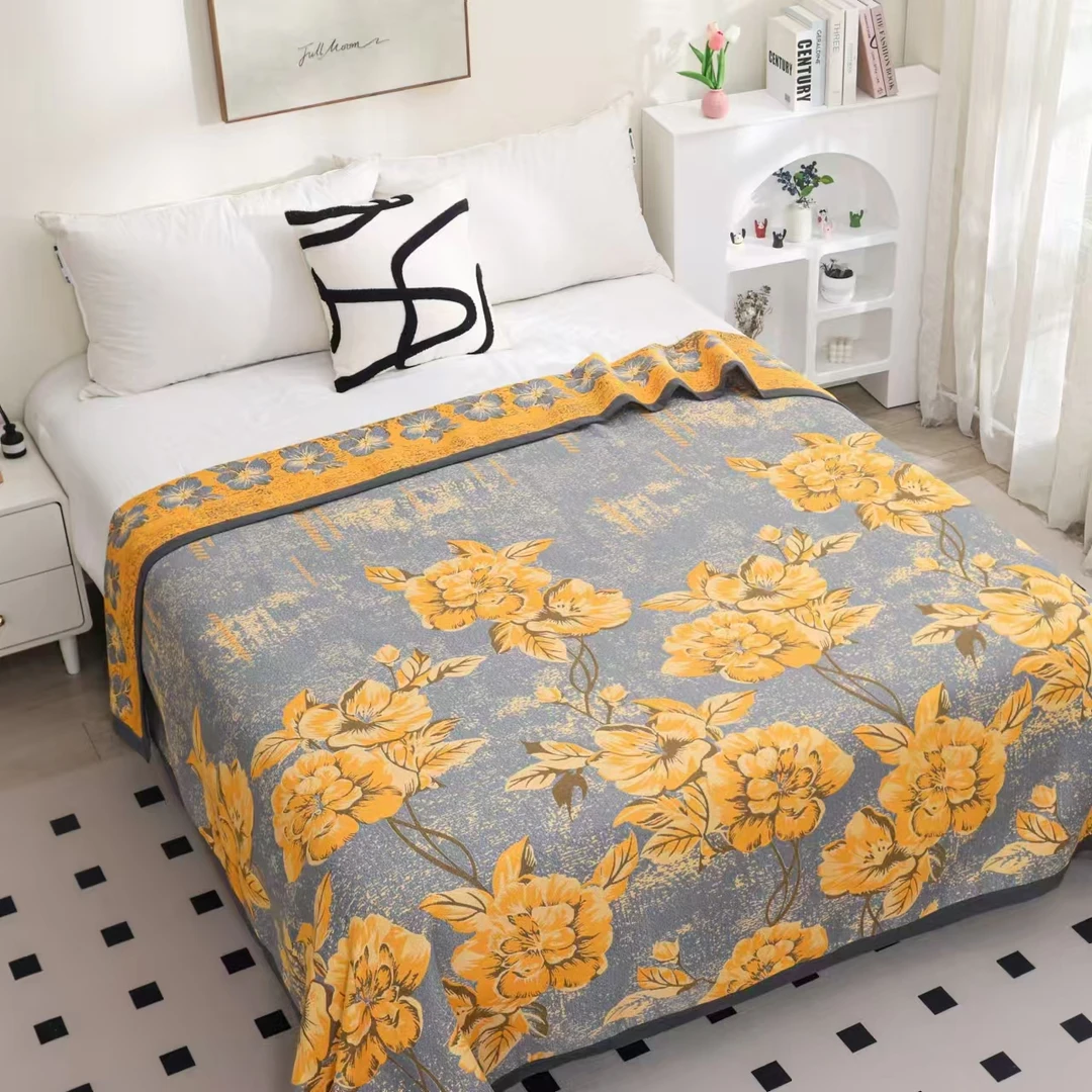 [三沐花语]-2.3*2.5-新款高端A类舒适透气床盖床单柔软精梳加厚