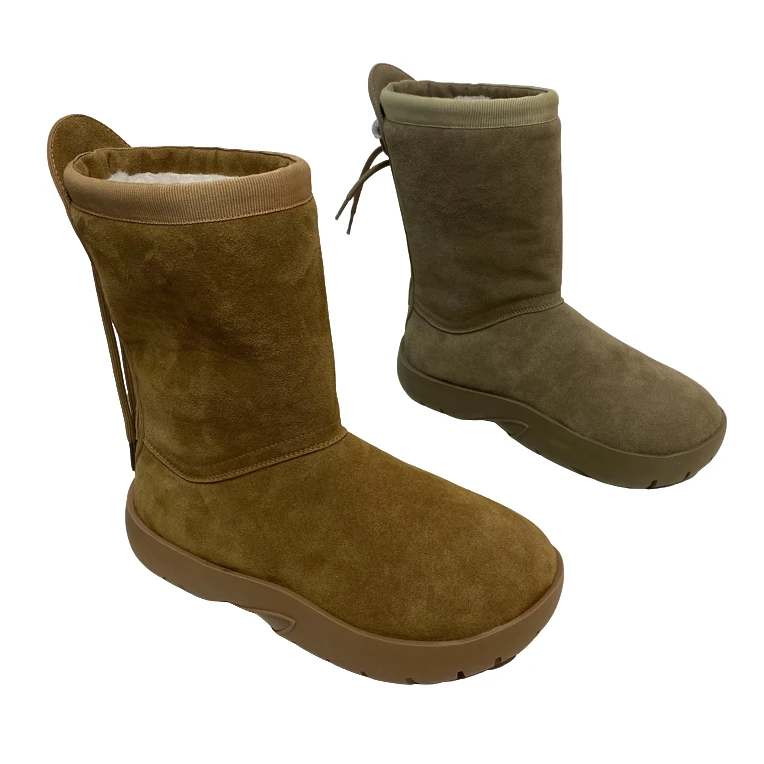 冬款 | 女鞋 | 厚底 | 雪地靴 | 加绒保暖 | 中筒棉靴 | 真皮短靴