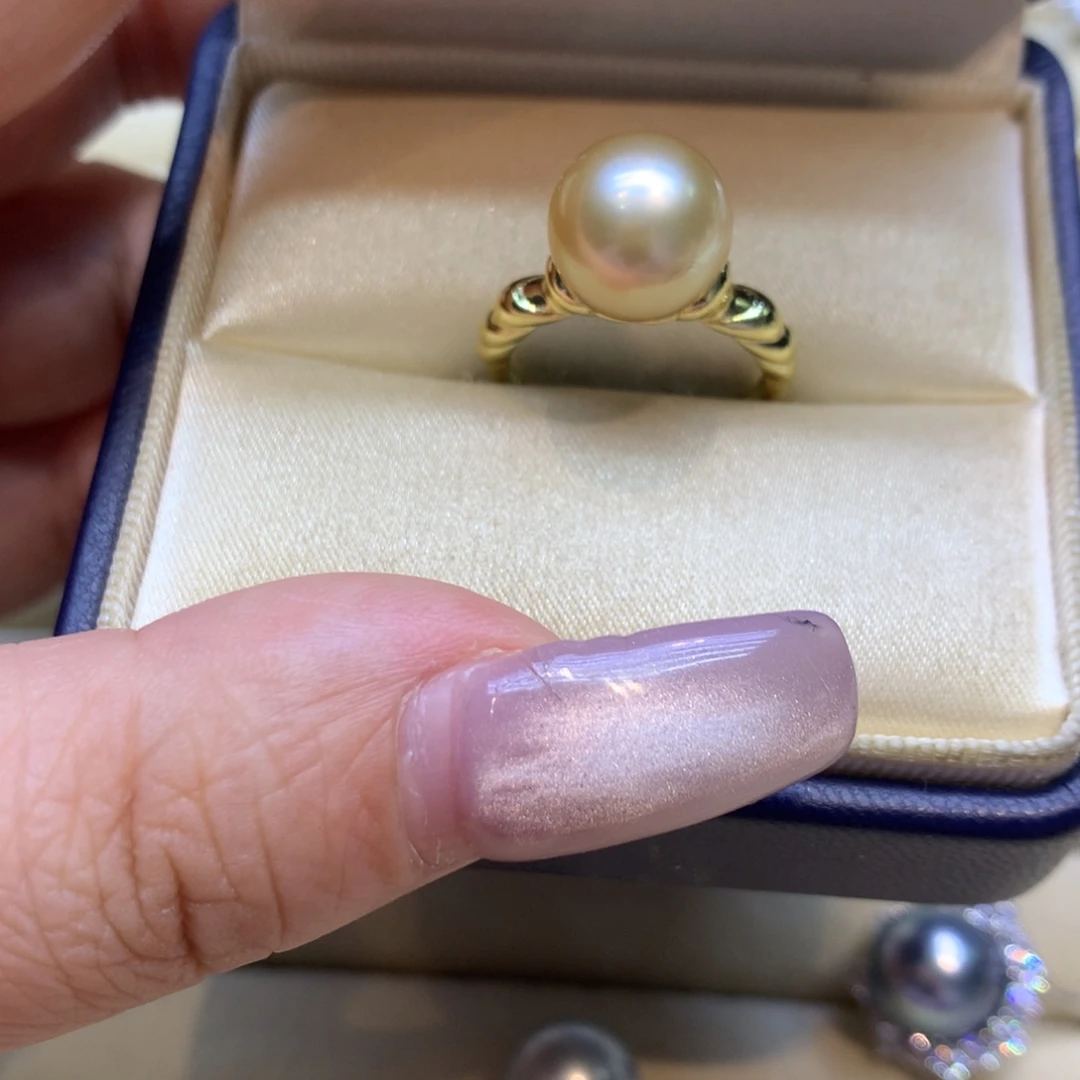 银S925镶嵌戒指海水珍珠