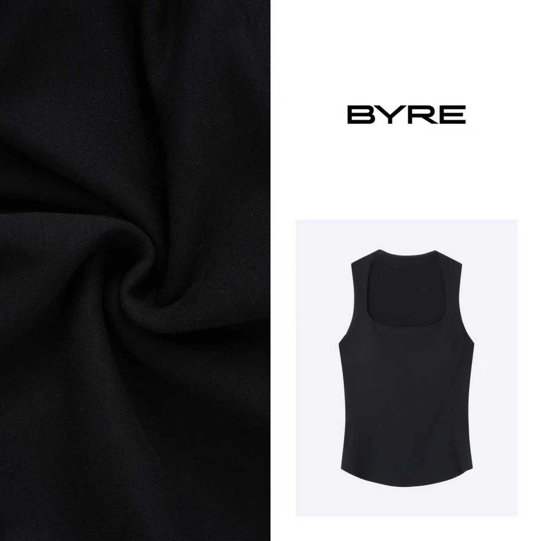 BY3051 黑色大方领打底背心【机洗】